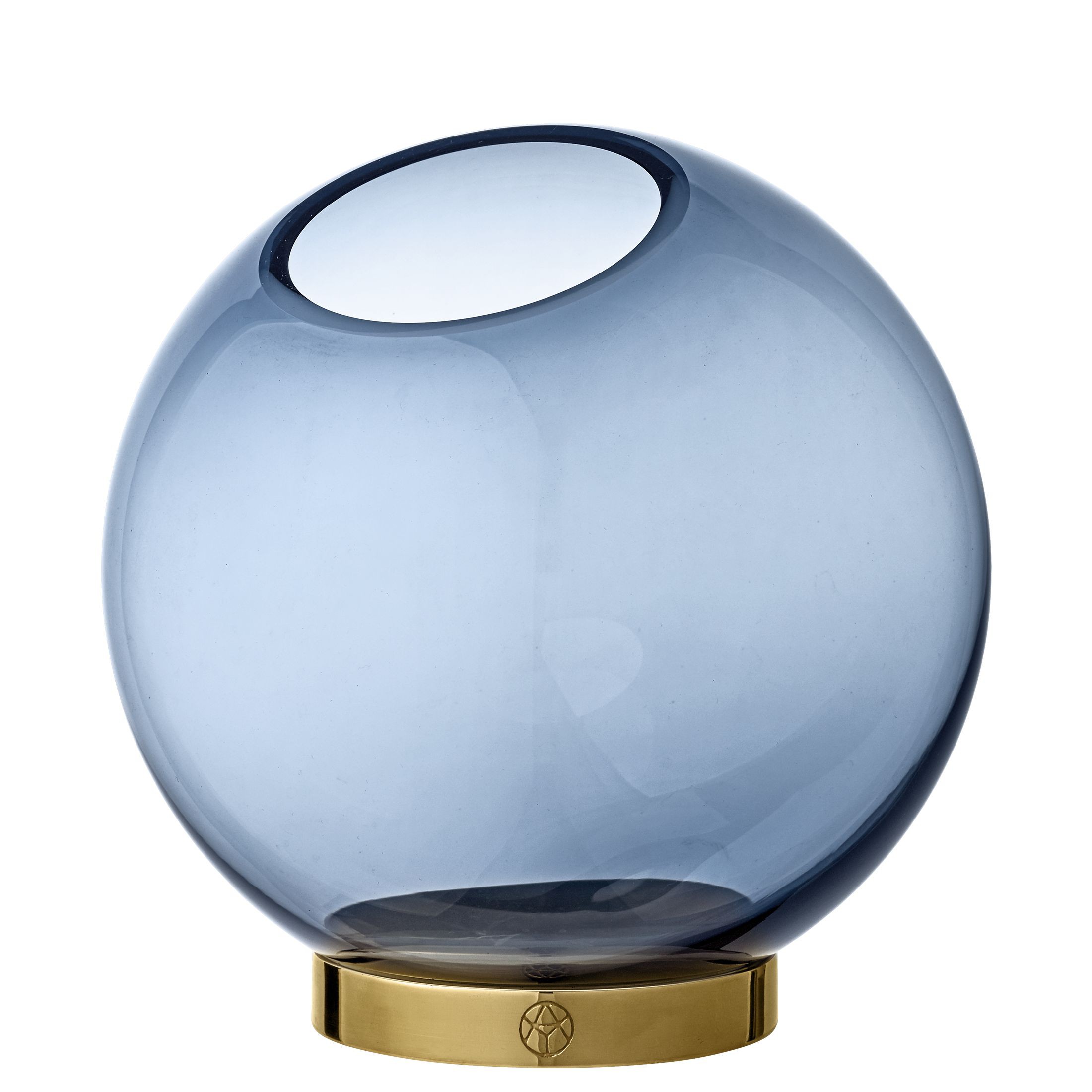 Vase Globe Medium Glass and Brass Diam 16 cm AYTM