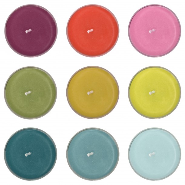 Tea light candle set of 9