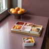 Tray and set of 6 bowls multicolor