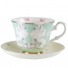 Dachshund and Poodle tea cup set of 2