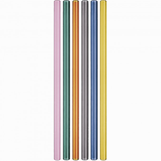 Glass straws set of 6