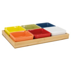 Plateau et bols lot de 6 multicolore