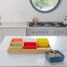 Tray and set of 6 bowls multicolor