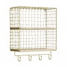 Rack shelf in wire with hooks