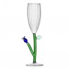 Champagne Flute Blue Flower