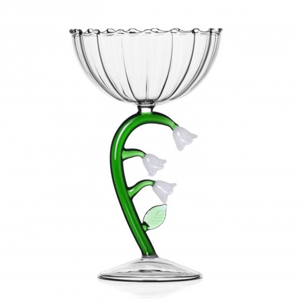 Champagne Glass White Flower