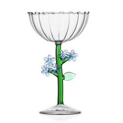 Champagne Glass Light Blue Flower