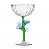 Champagne Glass Light Blue Flower