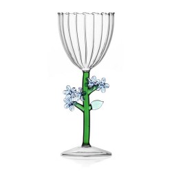 Stemmed Glass Light Blue Flower