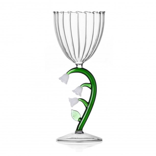 Stemmed Glass White Flower