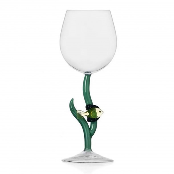 Stemmed Glass White Flower