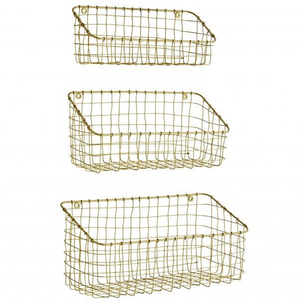 Rack shelves in wire set of 3