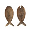 Fish wooden serving set