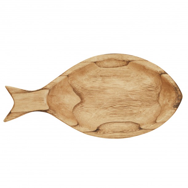 Fish wooden tray 54cm