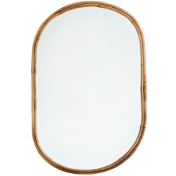 Miroir ovale en bambou