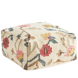 Pouf en jute tissé