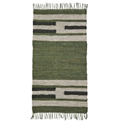 Tapis en cuir et coton 140 x 70 cm