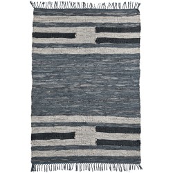 Tapis en cuir et coton 140 x 70 cm