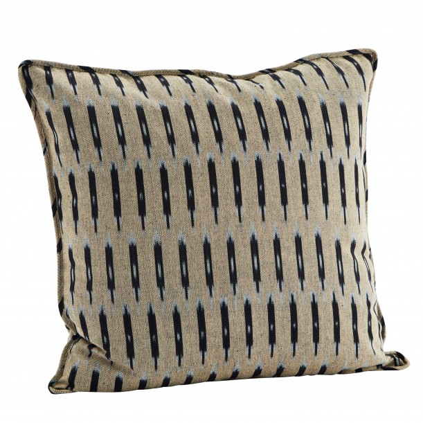 Housse de coussin beige et noir