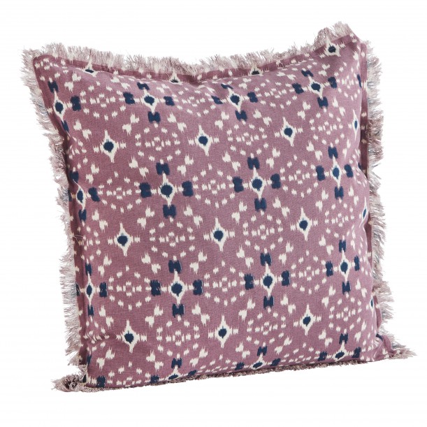 Housse de coussin imprimé à franges