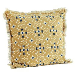 Housse de coussin imprimé à franges