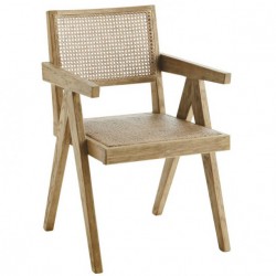 Chaise en bois et rotin - Naturel