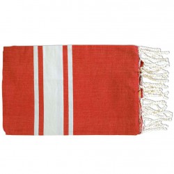 Fouta Tissage Plat Rouge Inès